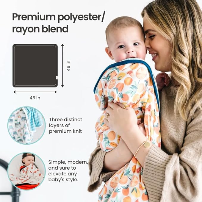 Copper Pearl Three-Layer Baby Blanket: Soft Baby Quilts for Boys and Girls | Breathable, Cozy, Toddler Blanket | Baby Quilt for Newborns | 46x46 Premium Polyester/Rayon | Lark