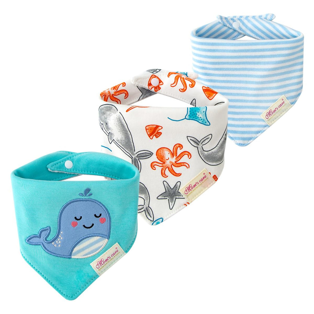 JN&LULU 3 Pack Newborn Baby Bibs Bandana Drool Bibs for Drooling Cotton Baby Gifts (Pink Rabbit)