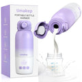 Portable Bottle Warmer for Travel: Large 12oz Capacity with Dual Heating Modes for Breast Milk & Water, Fast Heating Smart Temperature Control, Portable Milk Warmer Gifts for New Mom Purple
