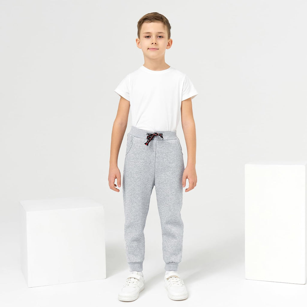 Funnymore Kids Tween Boys Pants Sweatpants,3 Pack Pull On Fleece Jogger Outfits Clothes Black/Grey Size 12-13 Years
