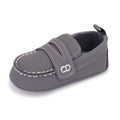 LONSOEN Baby Boys Girls Penny Loafers Infant Toddler Moccasins Soft Soles Dress Shoes,BAY231 Grey 0-6months CN11