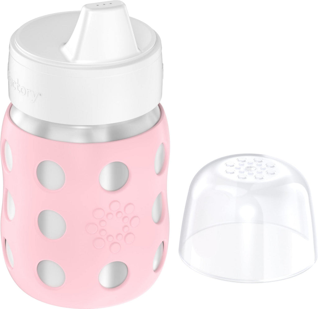 Lifefactory 8oz Stainless Steel Hard Sippy Bottle, Desert Rose