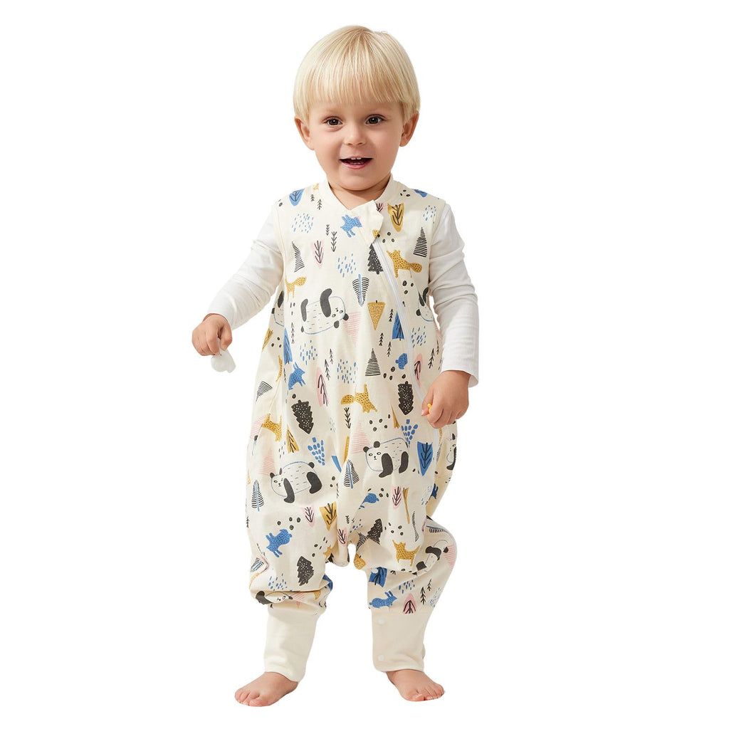 Duomiaomiao 0.5 TOG Toddler Sleep Bag 36-48 Months 100% Cotton Lightweight Baby Sleep Sack with Feet, Breathable Comfy Toddler Wearable Blanket