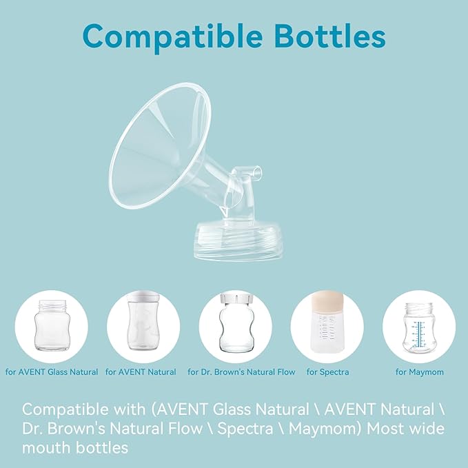Breast Pump Accessories Kit - 24mm Flange Set Compatible with Spectra S1/S2/Motif Luna, Includes Valves, Tubing, Inserts & Backflow Protectors