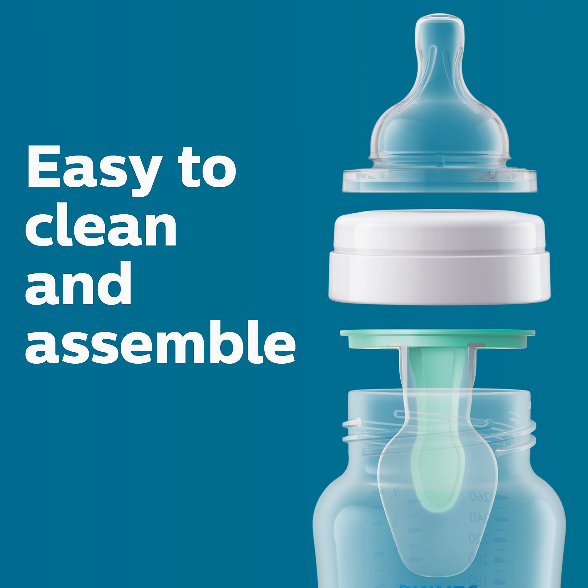 Philips Avent Anti-Colic Baby Bottle with AirFree Vent, Medium Flow, 9 oz