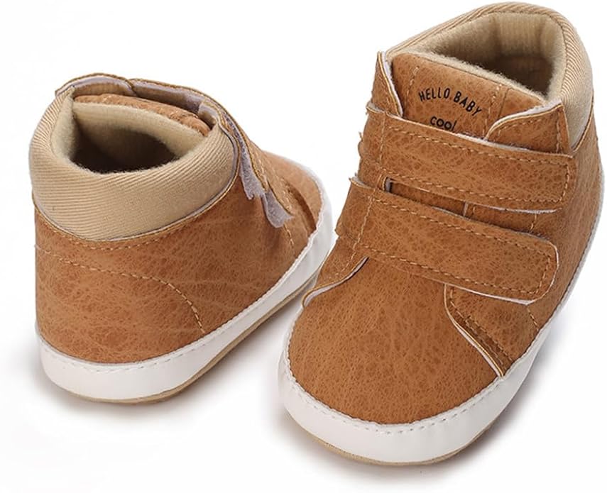 Clowora Baby Boys Girls Shoes Non-Slip Rubber Sole Sneakers Infant First Walking Toddler Crib Shoes Newborn Loafers Flats.
