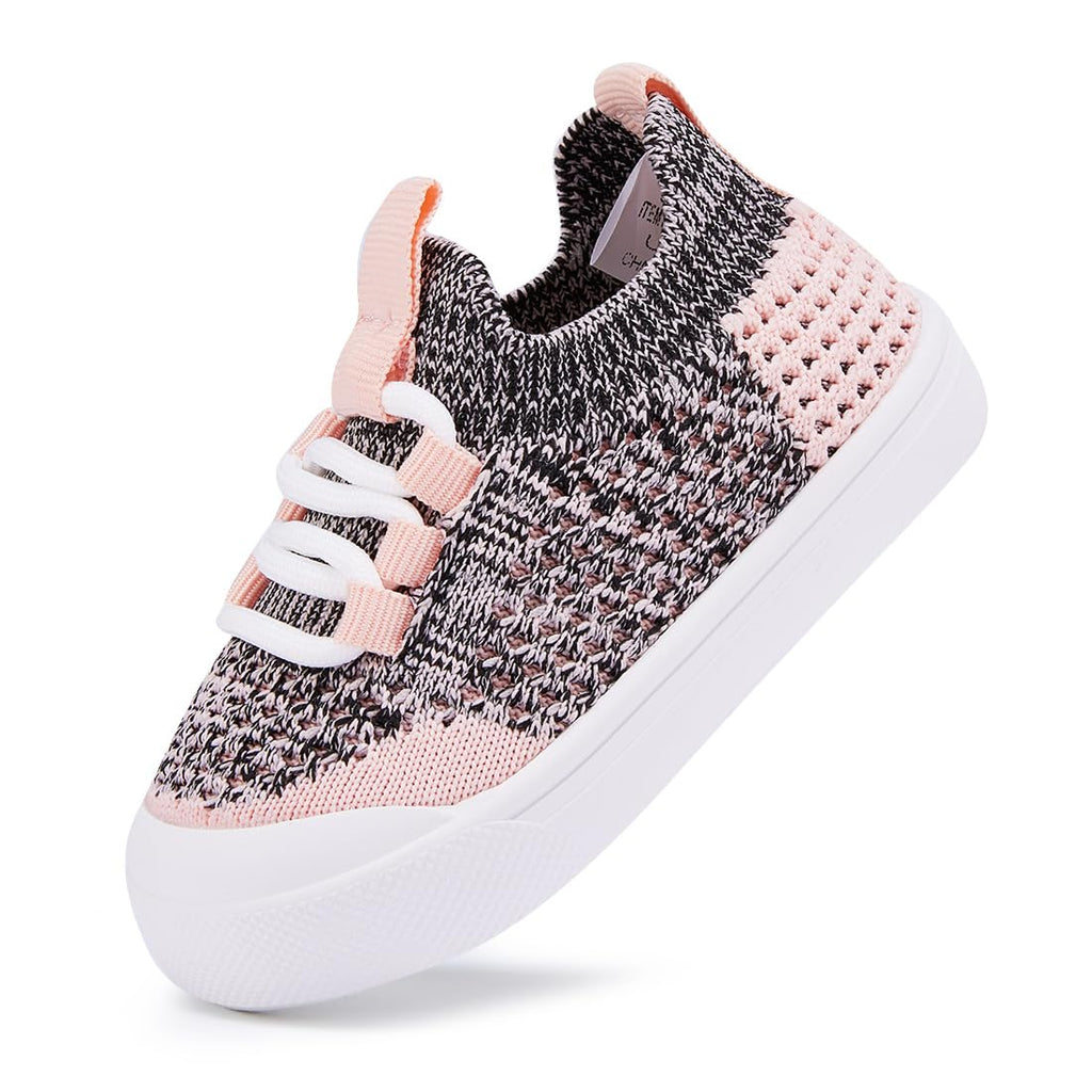 BMCiTYBM Baby Shoes Boys Girls Barefoot First Walking Shoes Breathable Mesh Walker Sneakers Tennis Outdoor Indoor Slip On 18-24 Months Toddler Pink Size 6 Toddler
