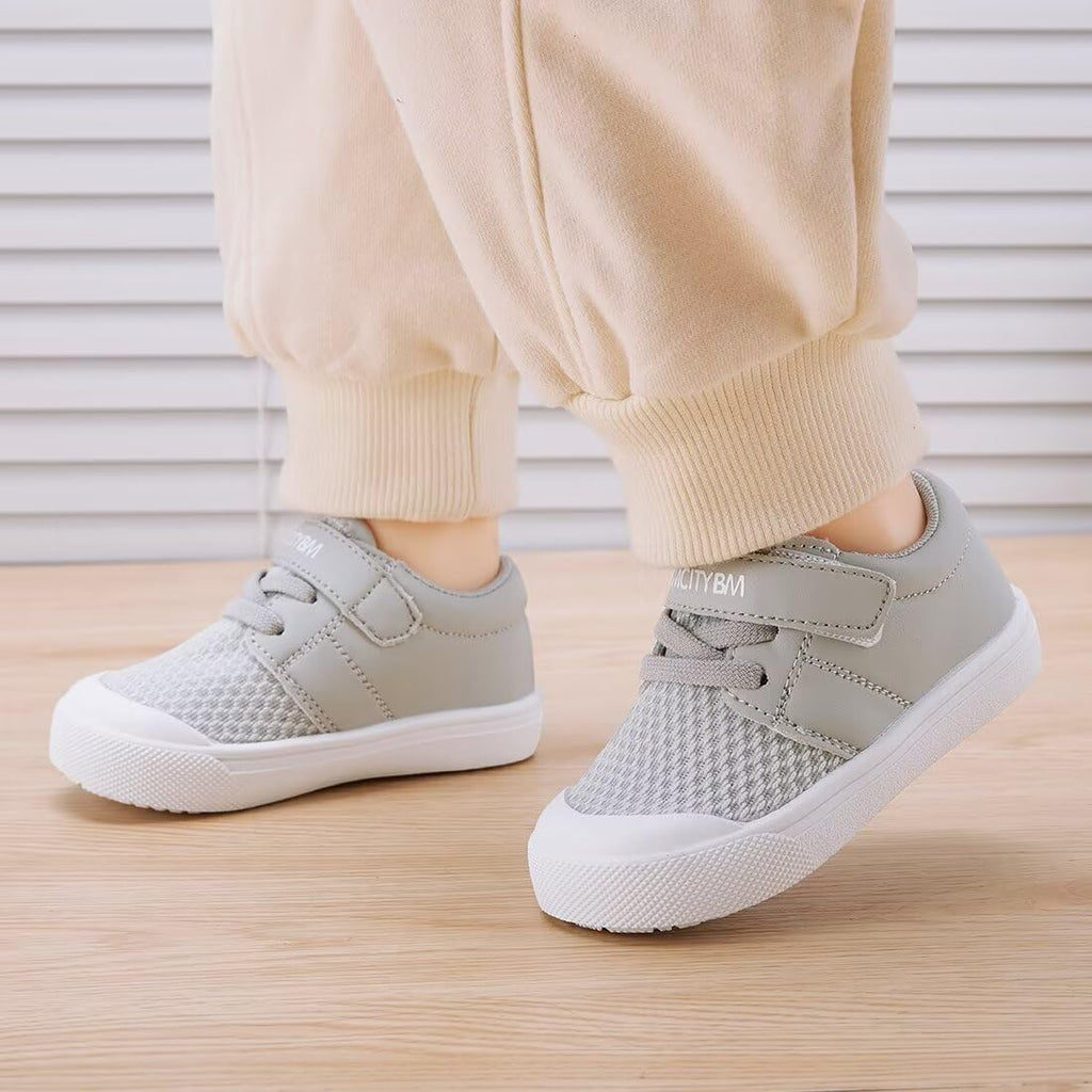BMCiTYBM Toddler Walking Shoes Baby Boy Girl Barefoot Sneakers Grey Size 7