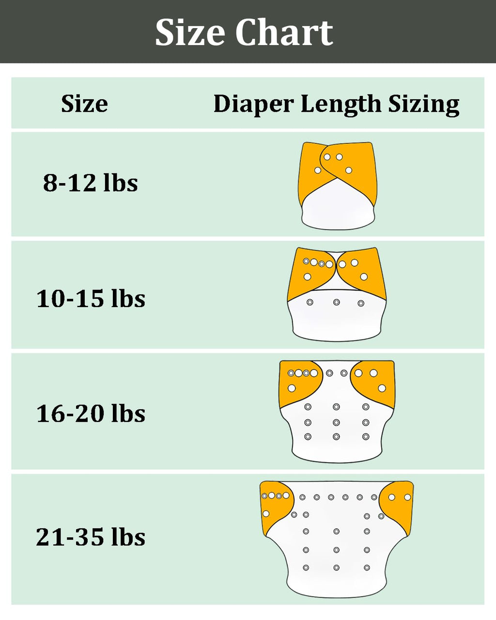 babygoal AWJ Cloth Diapers with Tummy Panel Pack of 7, 3 Diaper Cover with 3 Inserts and Wet Dry Bag, Adjustable Washable Reusable for Baby Girls and Boys