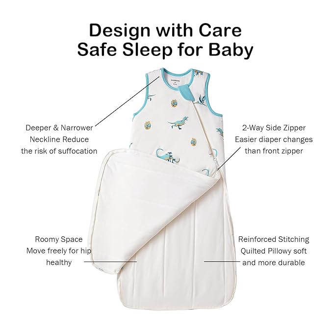 BubblePanda Rayon Made from Bamboo Sleep Sack 12-18 Months 0.5 Tog Soft Lightweight Toddler Sleep Sack 1t for Babies 2-Way Zipper Wearable Blanket Baby 12 Months