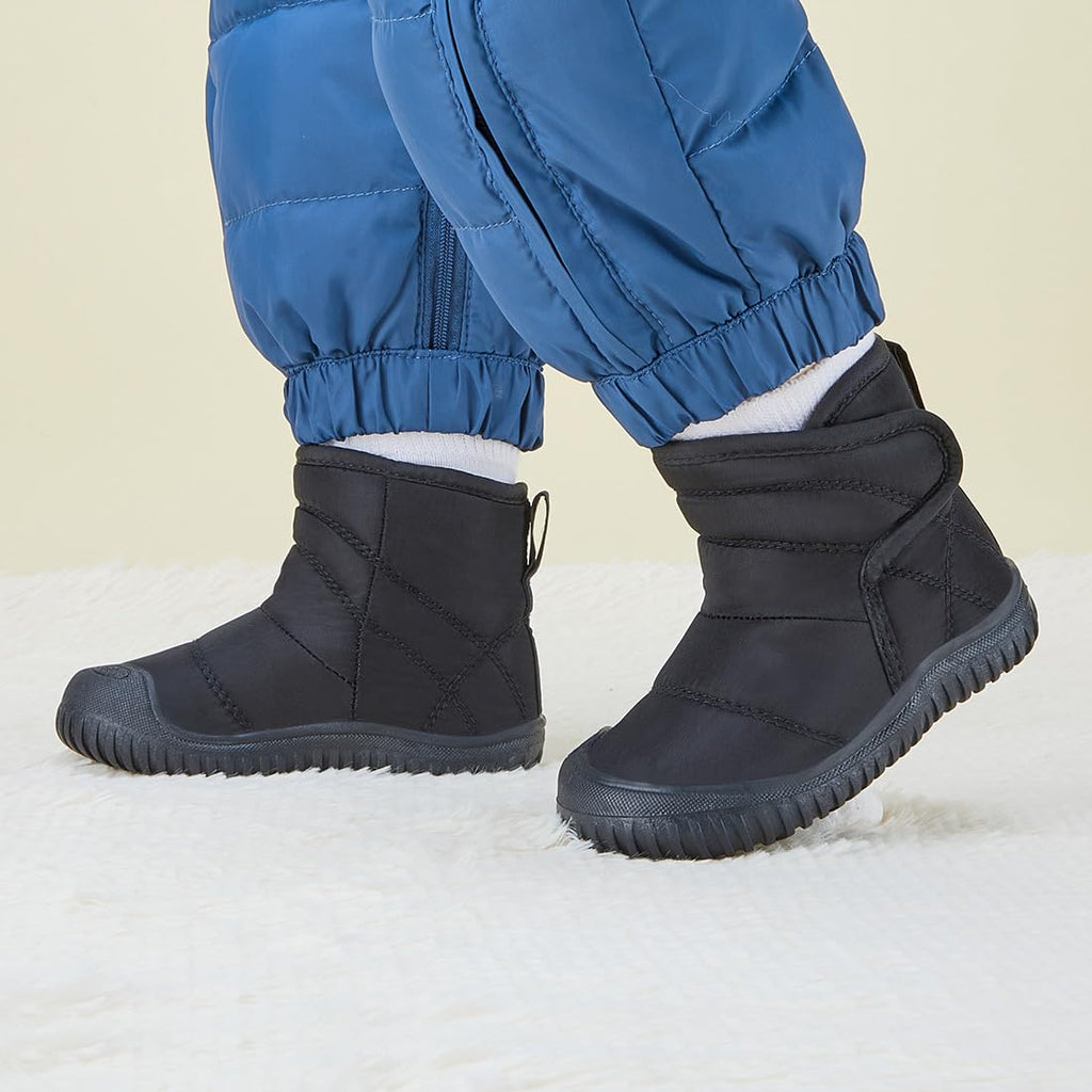 BMCiTYBM Baby Snow Boots Boys Girls Winter Infant Shoes Anti-Slip 6 9 12 18 24 Months Faux Fur Black Size 18-24 Months Toddler