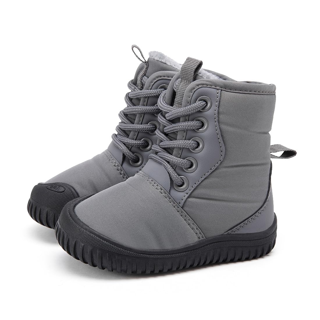BMCiTYBM Baby Snow Winter Boots Boys Girls Shoes Warm Zipper Non Slip First Walking Infant 6 9 12 18 24 Months Grey Size 12-18 Months Toddler