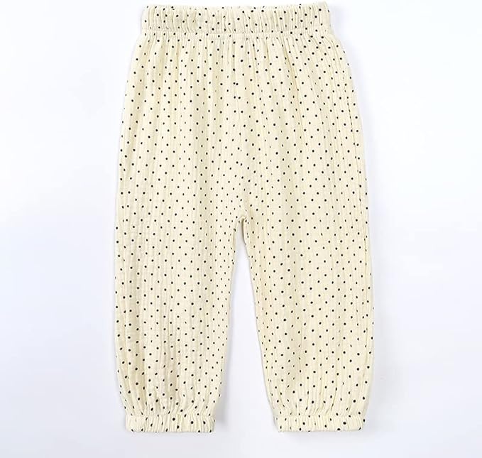 MYGBCPJS Boys Girls 3 Pack Cotton Linen Long Bloomers Graphic Printed Trousers Ankle Length Kids Thin Elastic Waist Pants