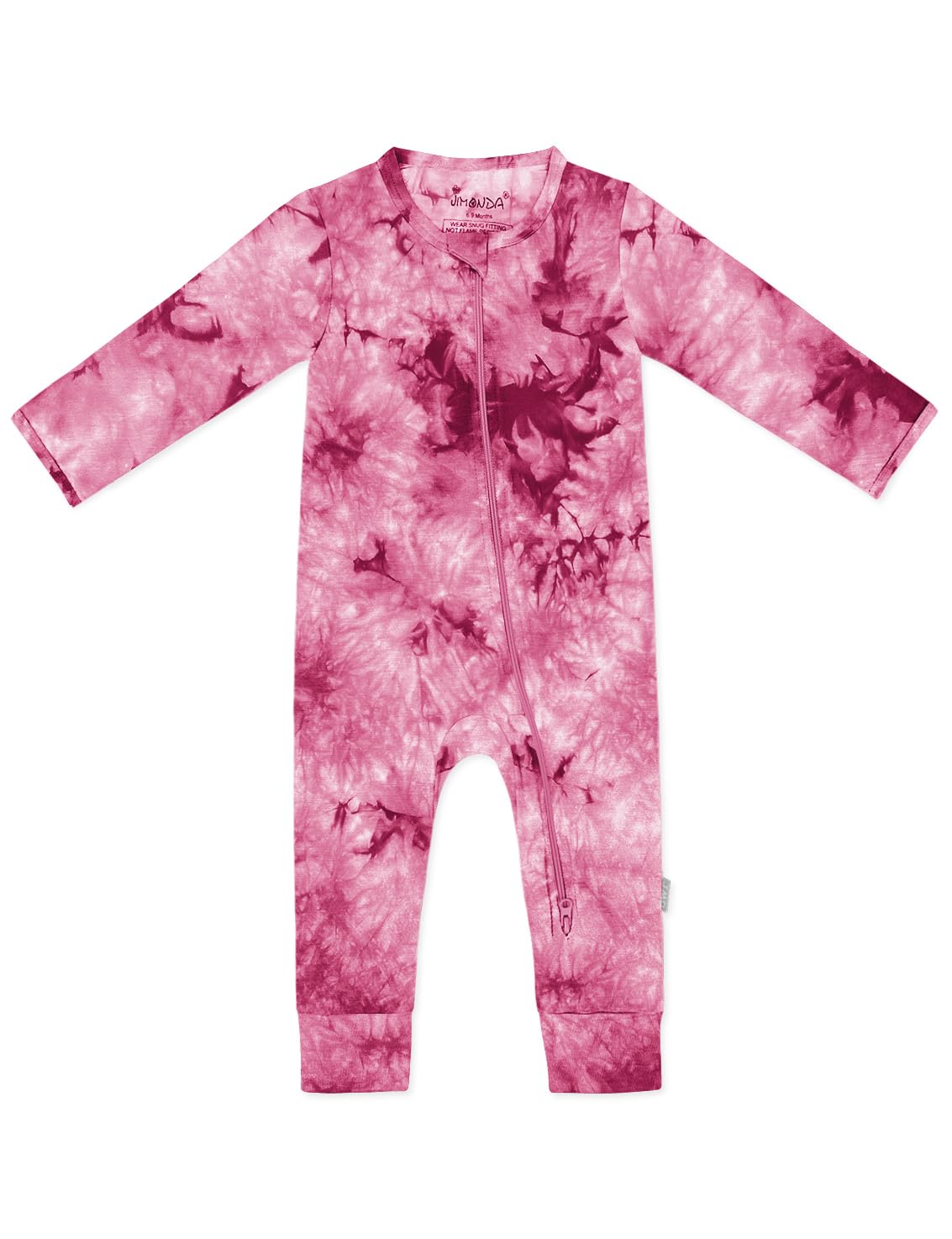 Jimonda Baby Girl Boys Bamboo Rayon Pajamas,Footless Pjs(Rose Red,12-18 M)
