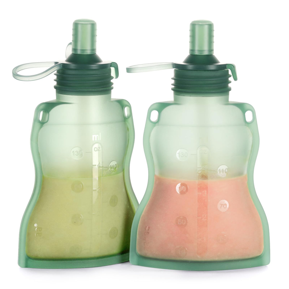 haakaa Refillable Silicone Baby Food Pouch, 4oz, 4PK, Lavender