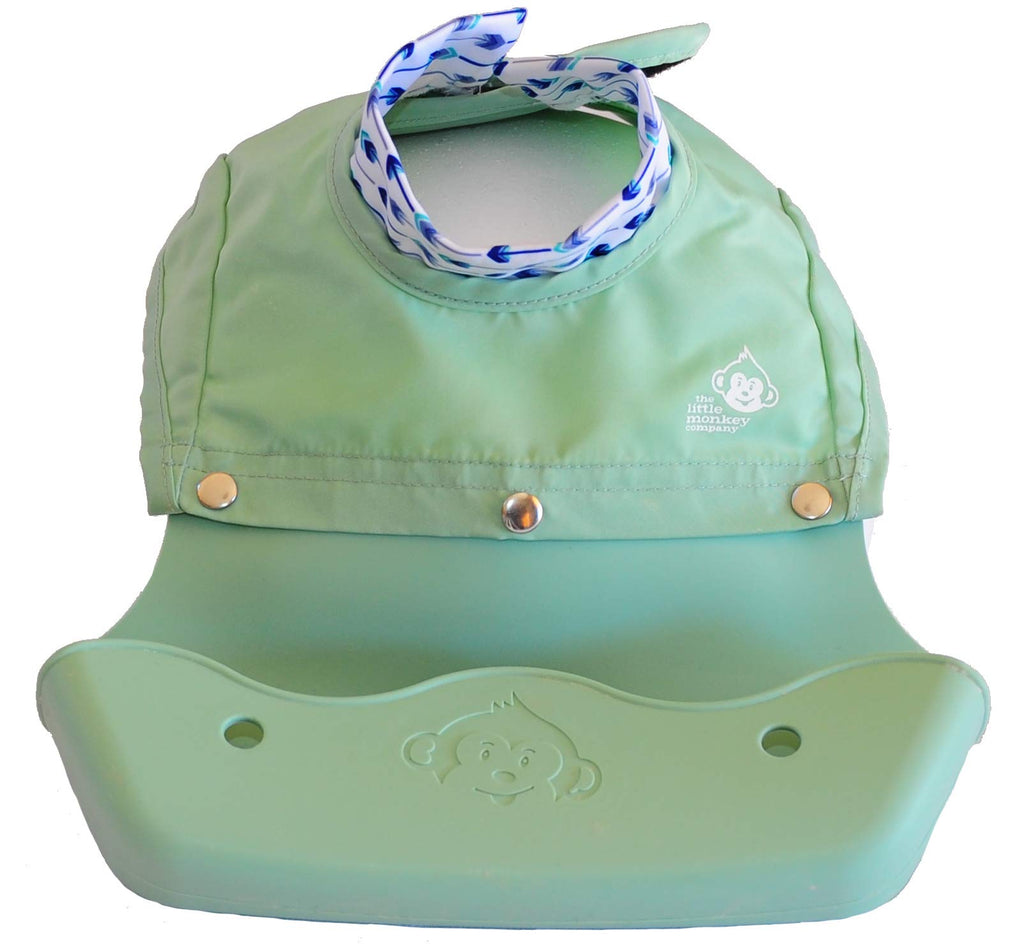 The Little Monkey Company Silicone Bibs for Babies and Toddlers - Wipes Clean in Seconds Waterproof Bib Protects from Every Mess - Made with Premium Materials