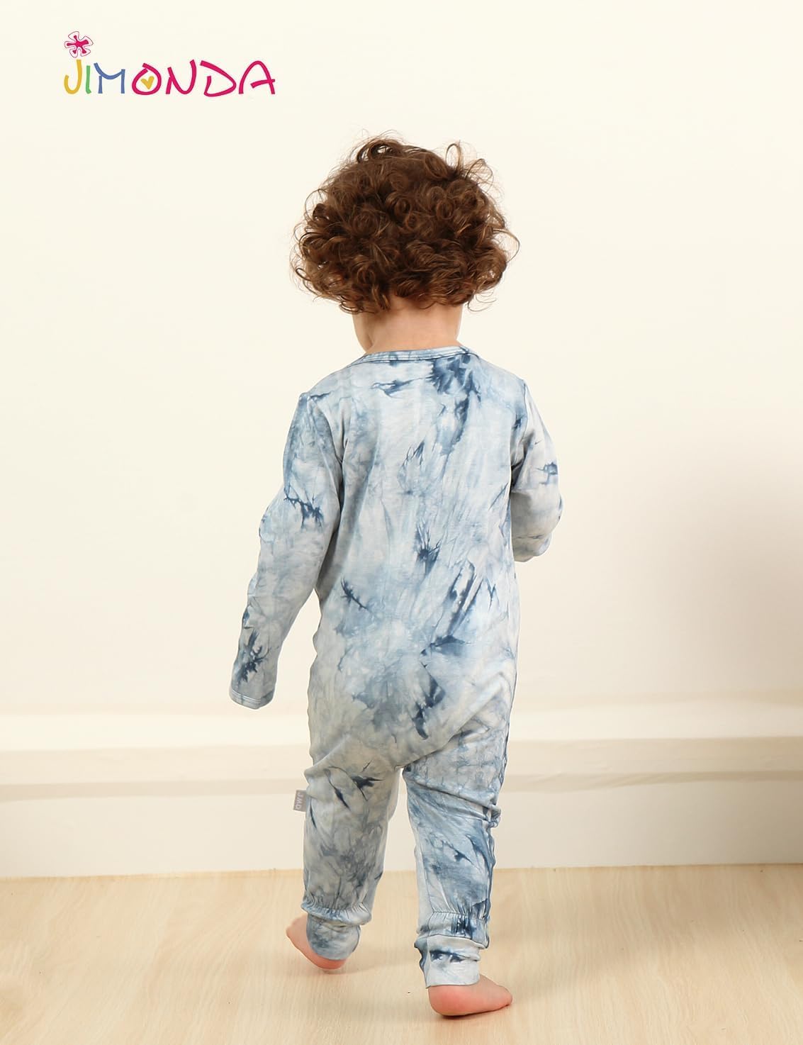 Jimonda Baby Girl Boys Bamboo Rayon Pajamas,Footless Pjs(Blue&Green,9-12M)