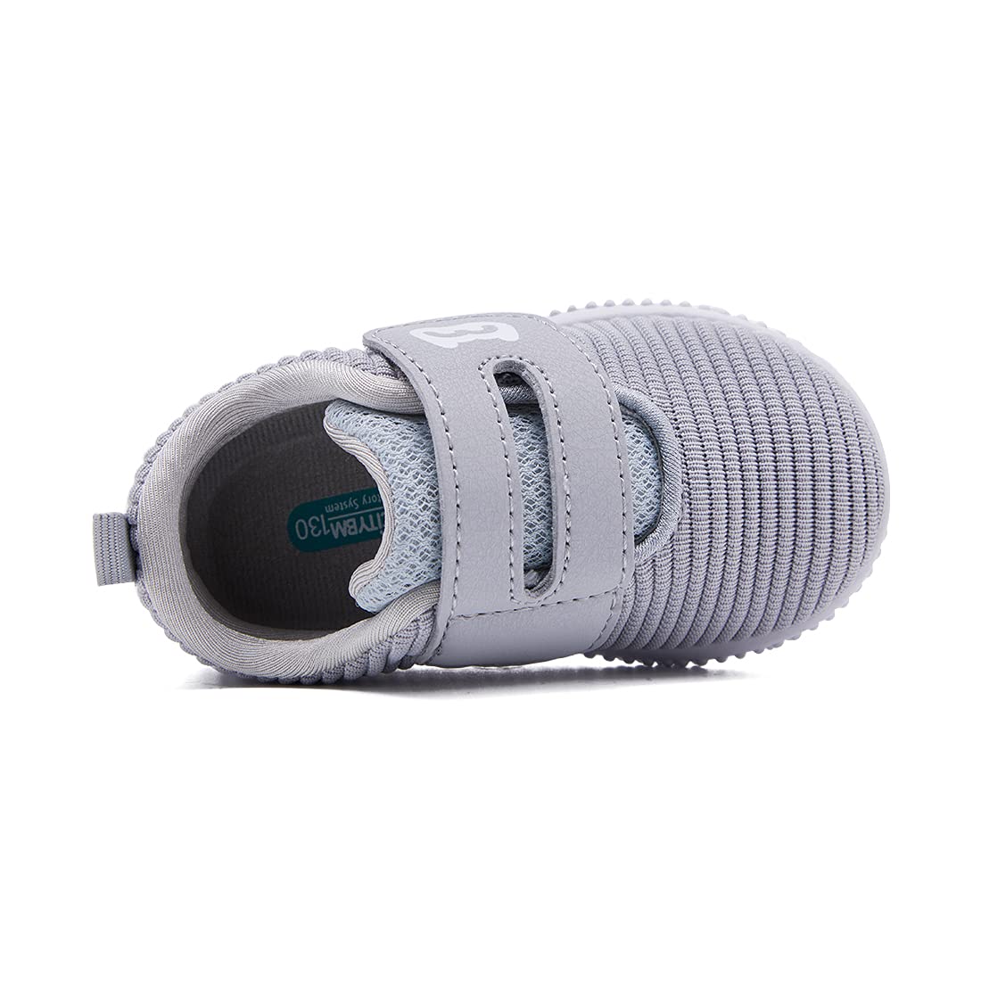 BMCiTYBM Toddler Walking Shoes Baby Boy Girl Barefoot Sneakers Grey Size 7