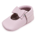 BirdRock Baby Bow and Knot Moccasins - Genuine Leather Baby Girl Shoes (Lavender Bow, US 2)