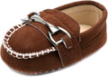 LONSOEN Baby Girls Boys Loafers Prewalker Dress Crib Shoes