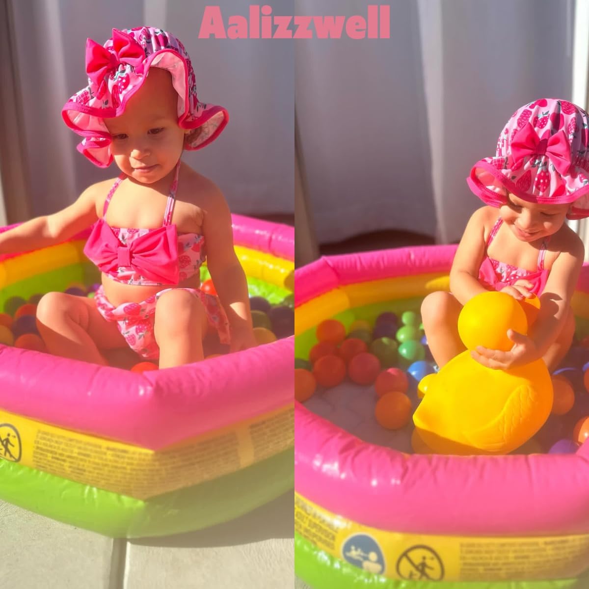 9 6-12 Months Infant Baby Girls Swimsuit Strawberry Bikini Two Pieces Bathing Suit Swimwear Summer Swimming Beach Set
