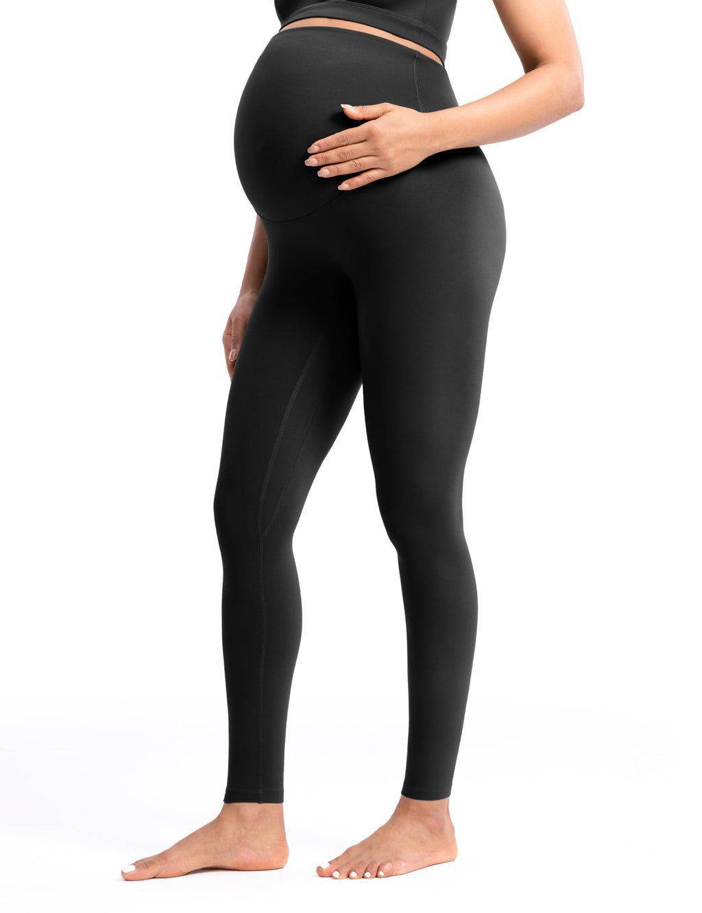 POSHDIVAH Creamluxe Maternity Leggings 28" Black Medium