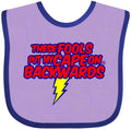 inktastic These Fools Put My Cape on Backwards ® Baby Bib Lavender and Purple 12995