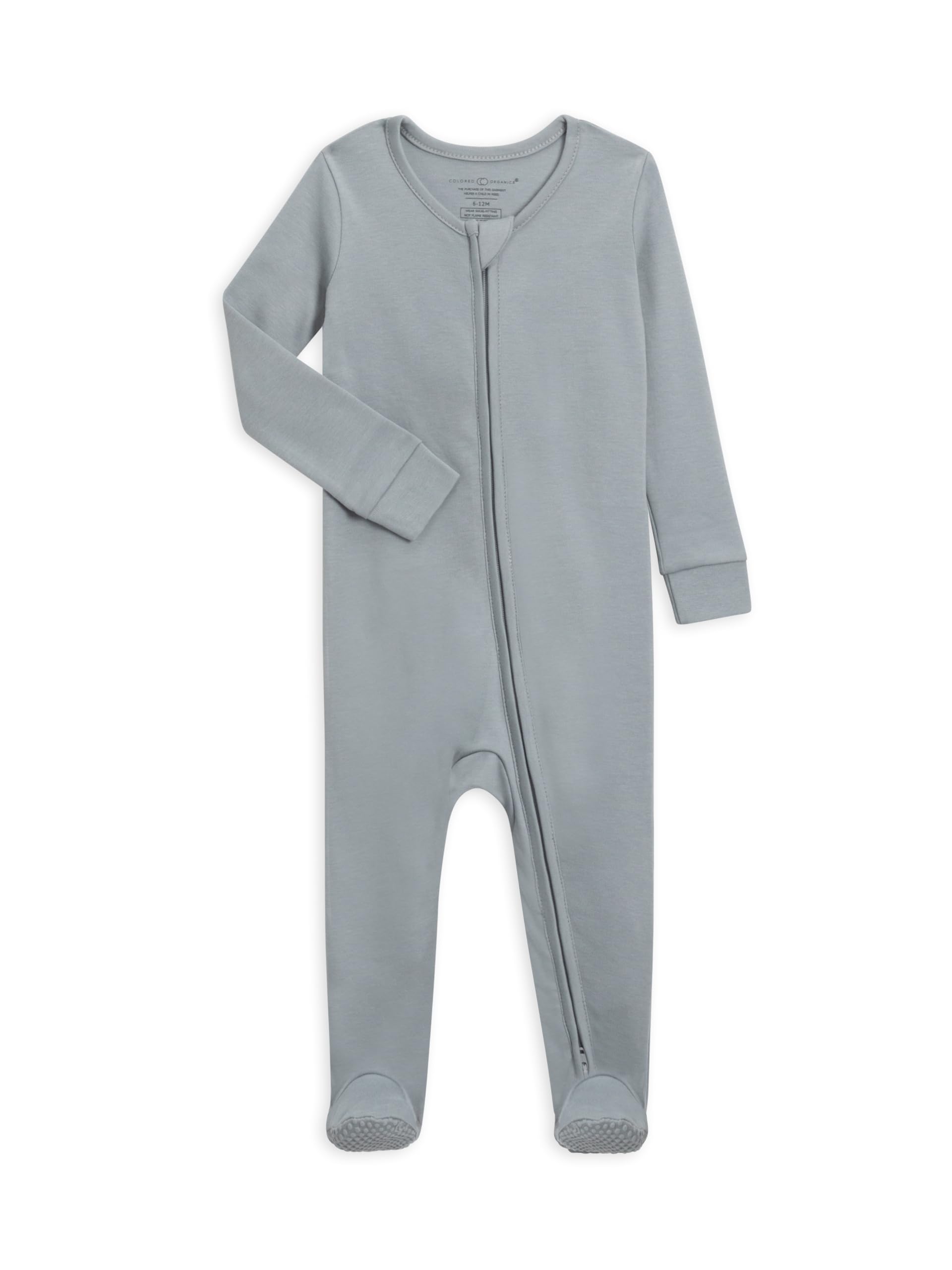 Colored Organics KENDI Organic Cotton Zip Sleeper - Mist 3-6M