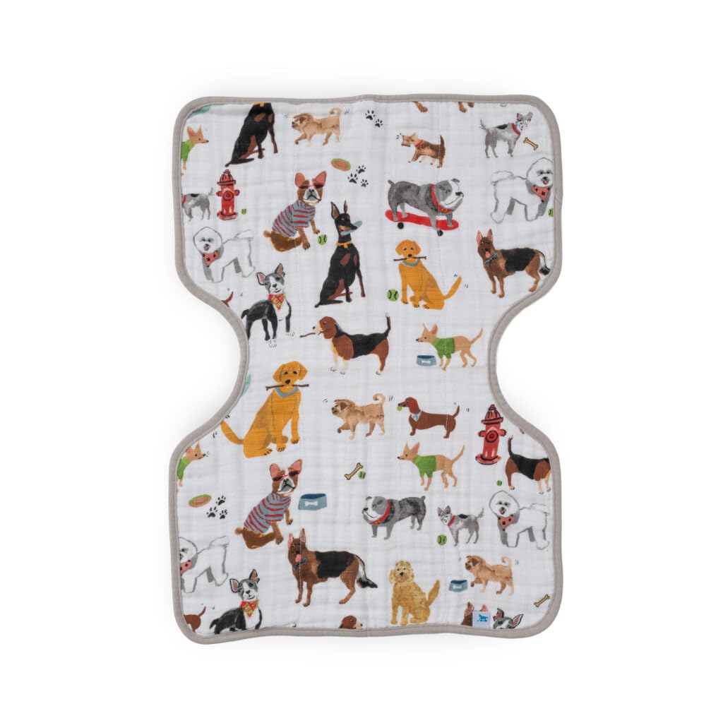 Little Unicorn Ultra-Absorbent Premium Burp Cloth 2 Pack | Soft on Baby's Skin | Larger Size | Ergonomic Design | Set of 2 (Porposie)