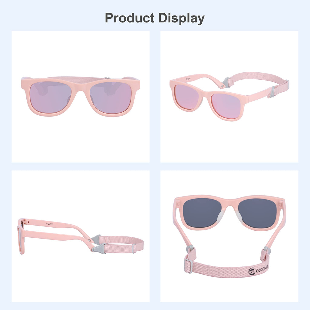 COCOSAND Flexible Polarized Baby Sunglasses with Strap & Silicone Nose Pads
