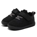 MORENDL Toddler Sneakers Baby Boys & Girls Barefoot Shoes Lightweight Breathable Walking Running Tennis Athletic Sport Shoes Black Grey Punctate 9-12 Months Size 4.5