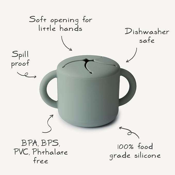 mushie Silicone Snack Cup | Spill Proof Food Container for Toddler and Baby (Vanilla Confetti)