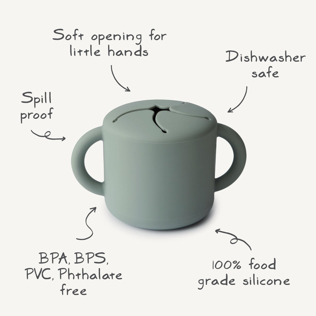mushie Silicone Snack Cup | Spill Proof Food Container (Tradewinds)