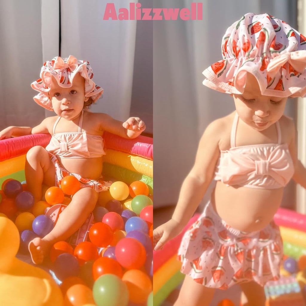 9 6-12 Months Infant Baby Girls Swimsuit Watermelon Bikini Two Pieces Bathing Suit Swimwear Summer Swimming Beach Set