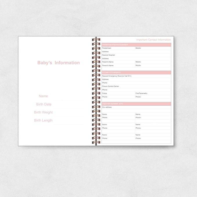 Baby's Daily Log Book - A5 Baby Care planner for Newborns, Schedule for Tracking Newborn's Daily Routine, 152 Easy to Fill Pages Track and Monitor Nursing, Sleep, Feeding, Diapers, Pumping - Pink