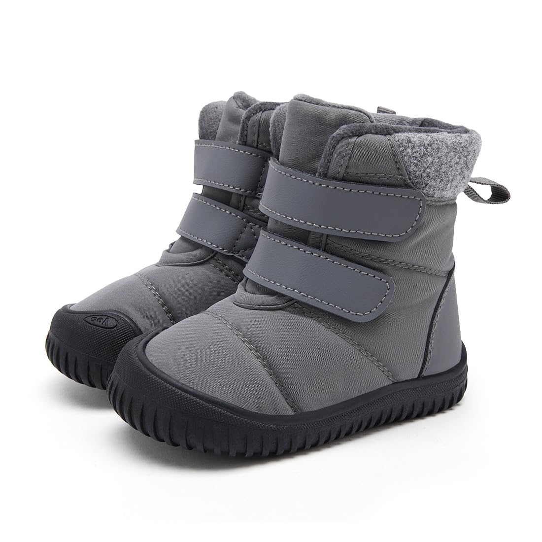 BMCiTYBM Baby Snow Winter Boots Boys Girls Shoes Double Strap Non Slip First Walking Infant 6 9 12 18 24 Months Grey Size 18-24 Months Toddler