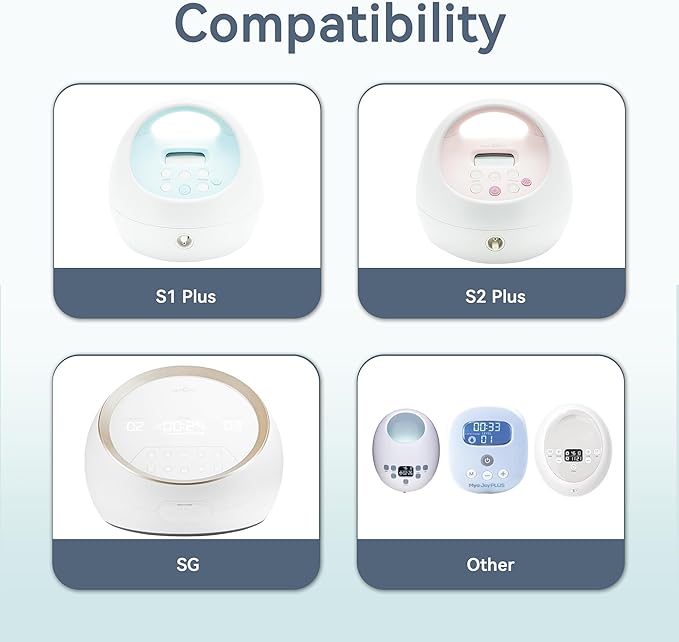 21 mm Flange Set Compatible with Spectra/Motif Luna Wide-Mouth Bottles, Breast Pump Parts Includes Breast Shield Tubing Valve Backflow Protector, Not Original Spectra Accessories