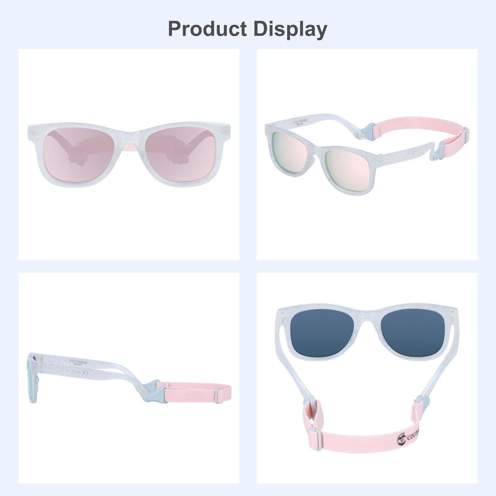 COCOSAND Flexible Polarized Baby Sunglasses with Strap