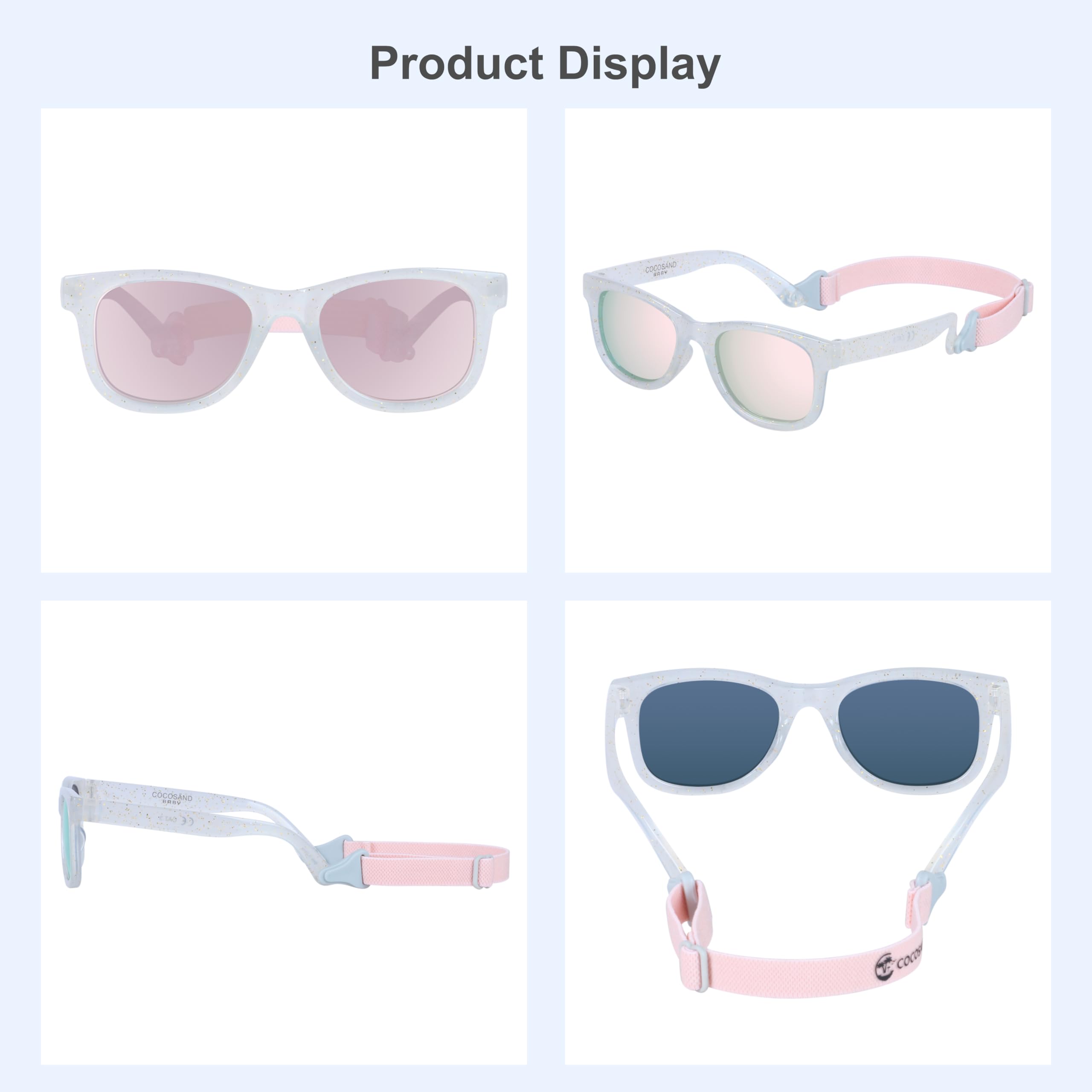 COCOSAND Flexible Polarized Baby Sunglasses with Strap