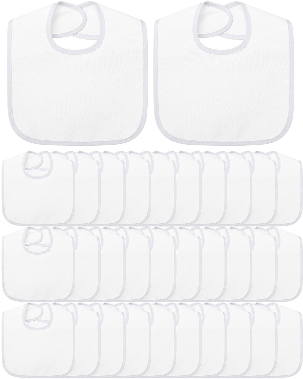 Foaincore 30 Pcs White Bibs Bulk, 2 Ply Waterproof for Baby Shower DIY
