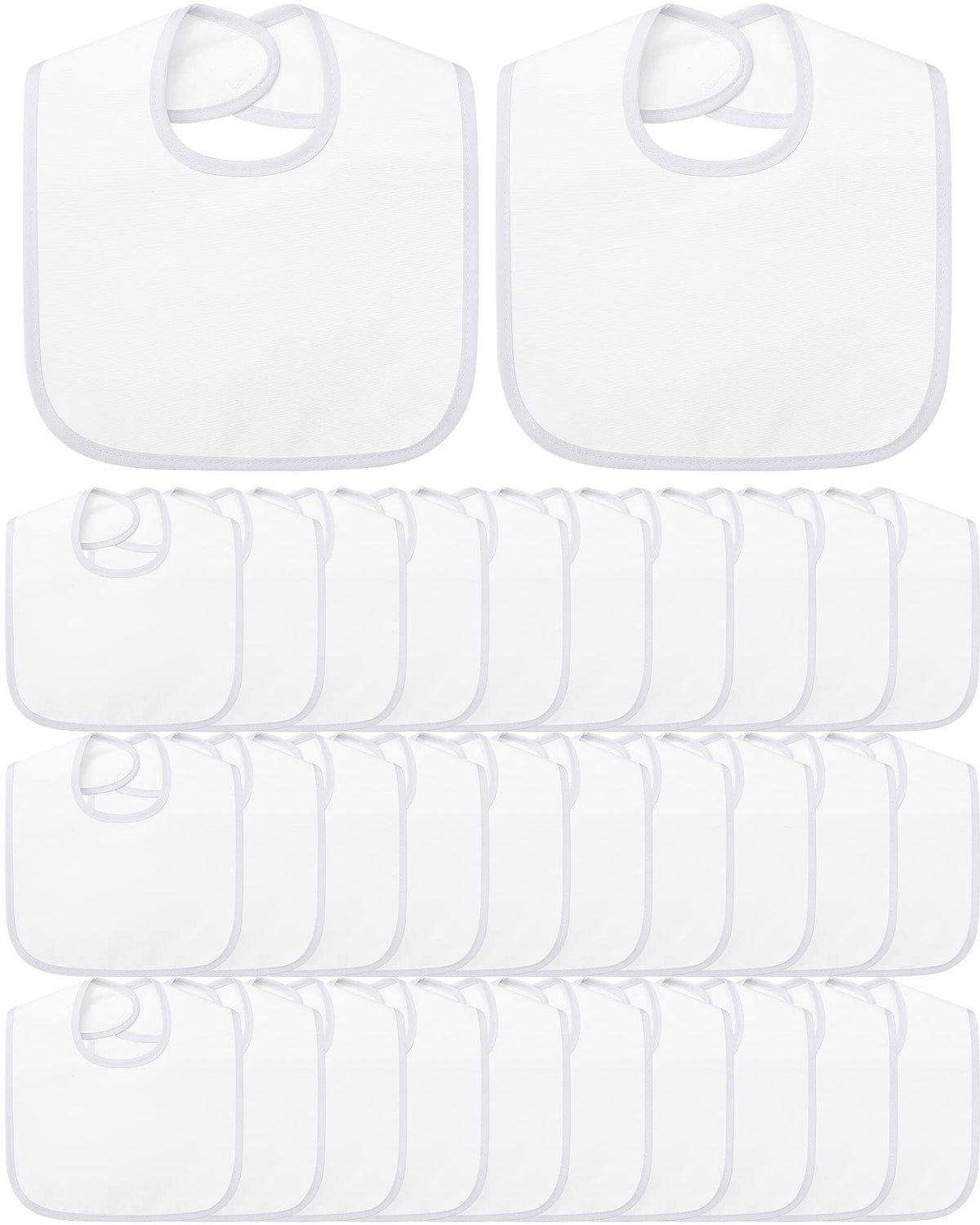 Foaincore 30 Pcs White Bibs Bulk, 2 Ply Waterproof for Baby Shower DIY