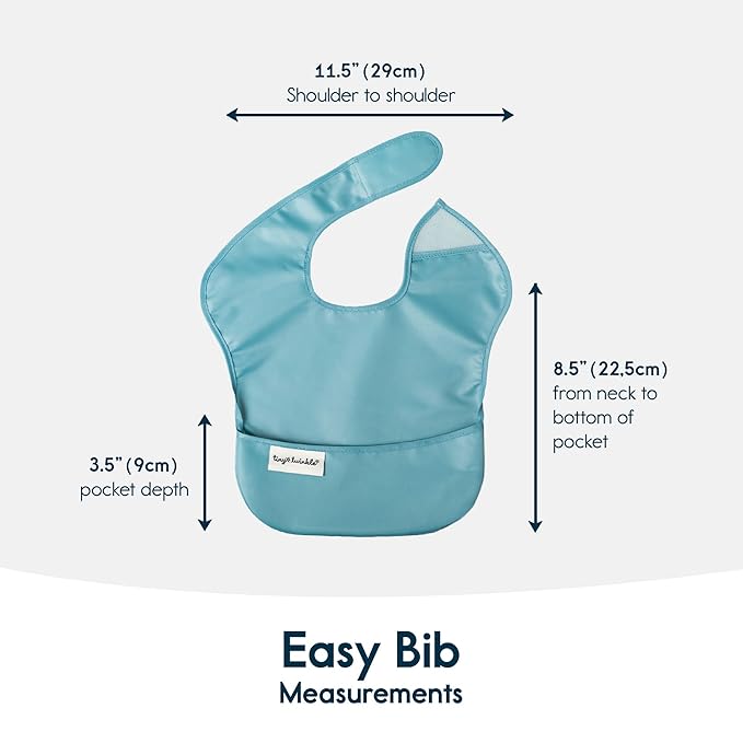 Tiny Twinkle Mess Proof Baby Bibs for Eating – Waterproof, Wipeable Toddler Bibs with Pocket – Baby Food Bibs for Girls & Boys(5 Pack, Boy Spring)