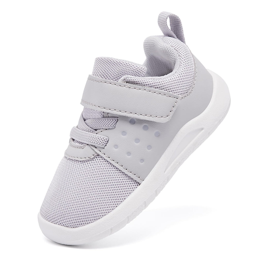 MORENDL Toddler Baby Shoes 0-4 Years Boy Girl Lightweight Breathable Non-Slip Sports Sneakers Running Walking Tennis Barefoot Shoes Grey 6-9Months