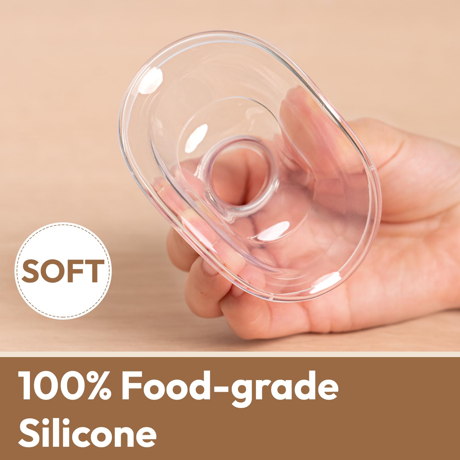 NCVI Manual Breast Pump, Silicone Soft 20mm Flange for Small Nipples, White