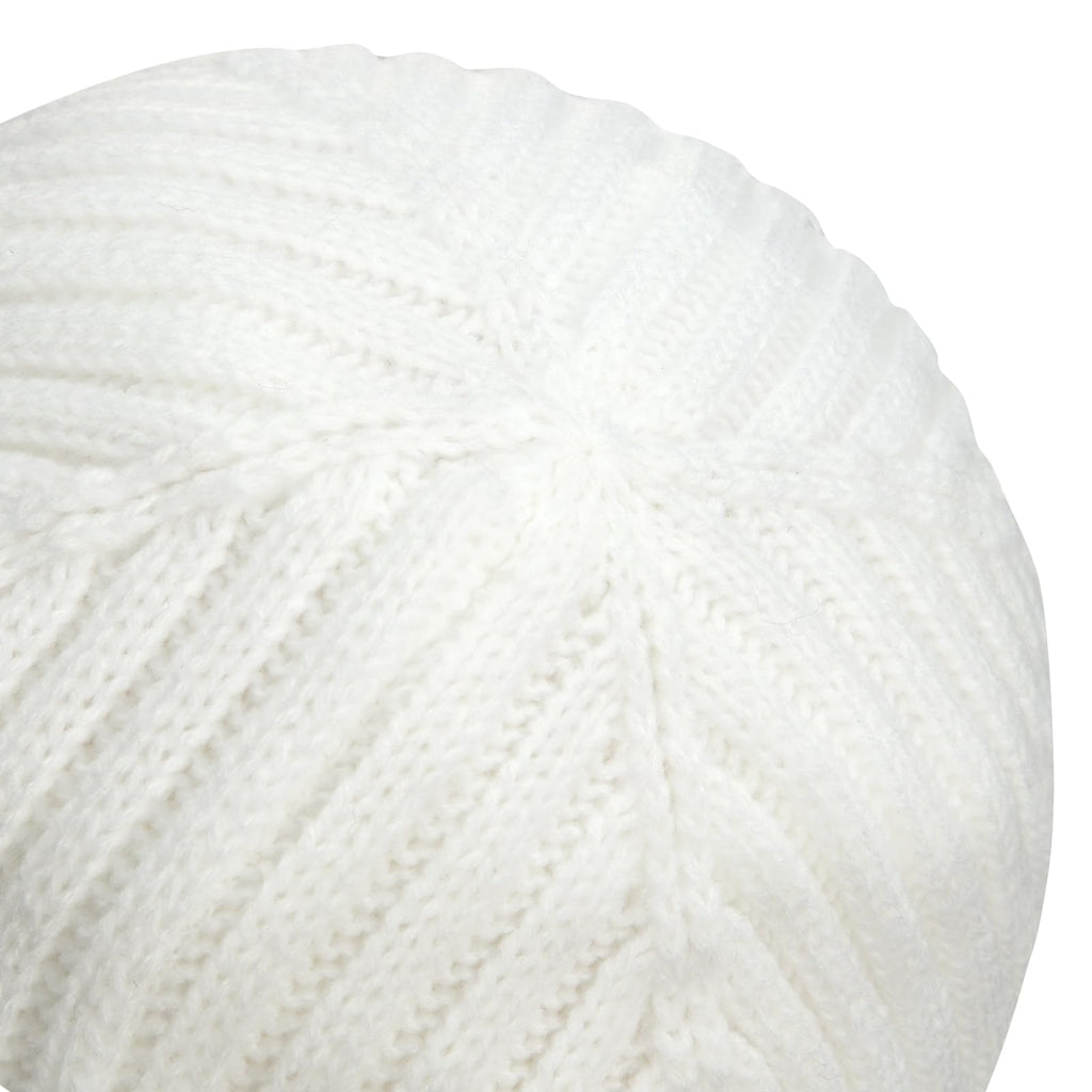 MaxNova Winter Knit Baby Hat 6-12 Months,12-36 Months White