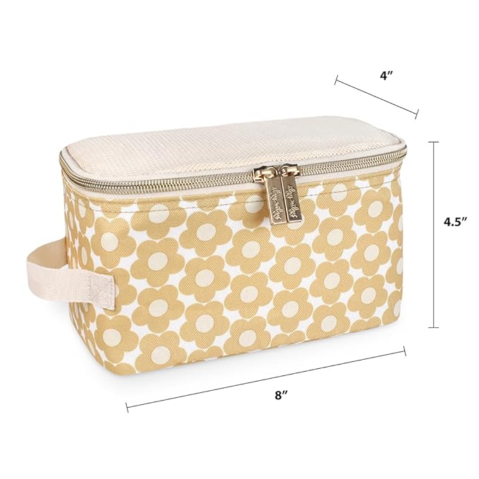 Itzy Ritzy Packing Cubes for Travel – Set of 3 Packing Cubes or Travel Organizers; Each Cube Features a Mesh Top, Double Zippers and a Fabric Handle (Milk & Honey)