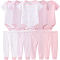 Baby Layette Set Baby Boys' 9-Piece Bodysuits Pants Set Toddler Girl Boy Unisex Baby Gift Sets