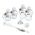 Tommee Tippee Natural Start Baby's First Bottle and Pacifier 8 Piece Set, 2 x 5oz and 2 x 9oz Anti-Colic BPA Free Bottles, 1x Medium Flow Nipple, 1x 0-6 Month Pacifier, Clear