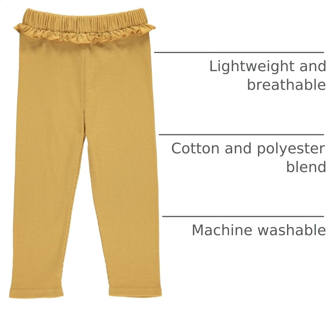 Cudlie 5-Pack Baby Girls Joggers - Lounge Pants, Active Sweatpants Sweats - Ruffled Joggers for Girls, 18-24 Months