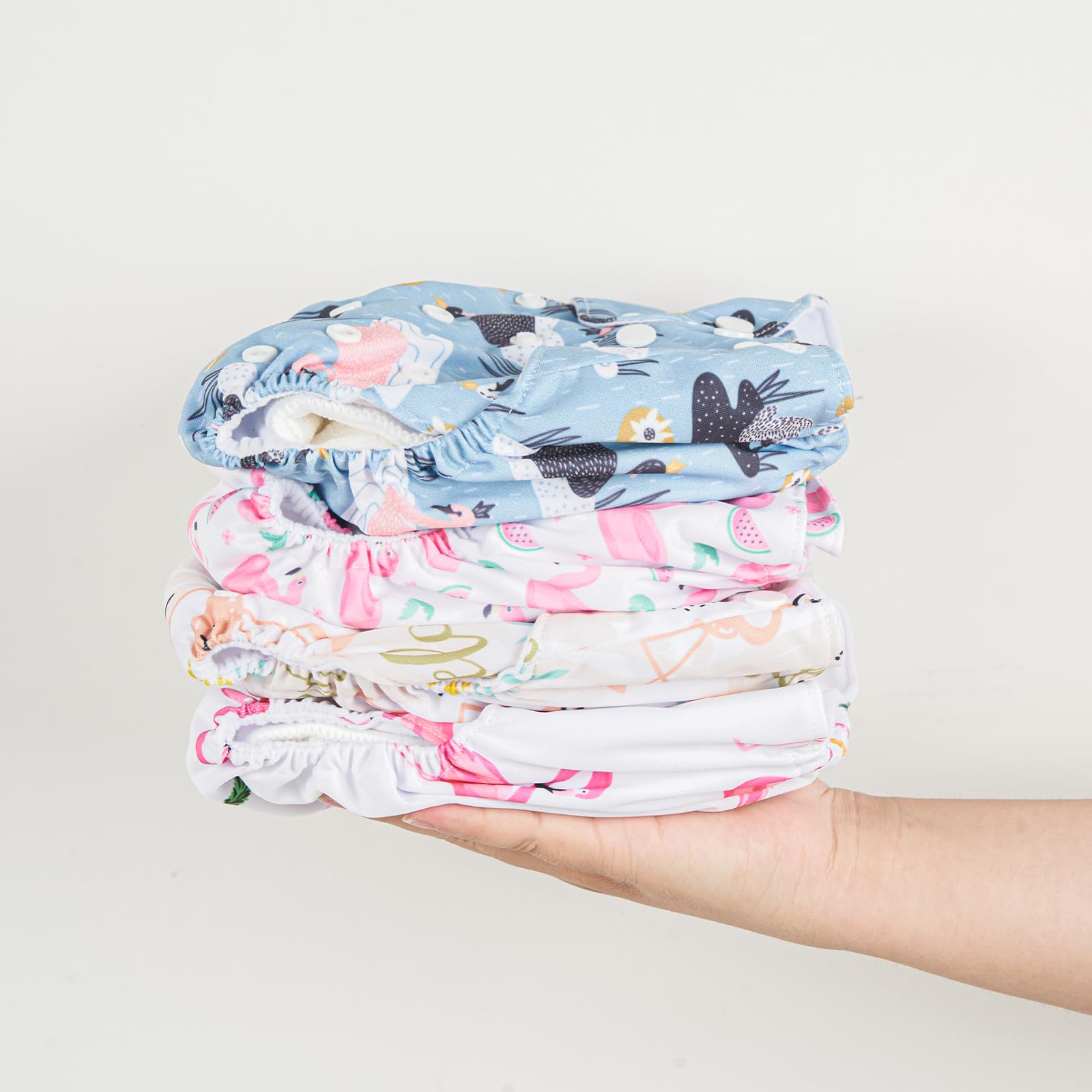 HappyFlute 9 Sets Newborn Baby Cloth Pocket Diapers Adjustable Reusable